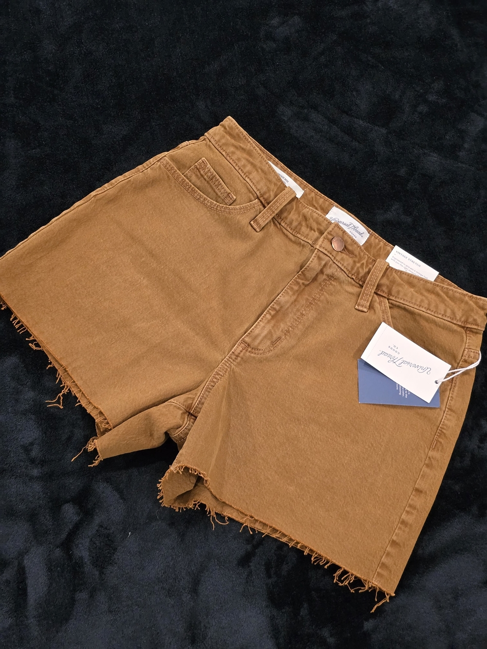 Universal Thread Camel Brown Frayed Hem Denim Shorts
